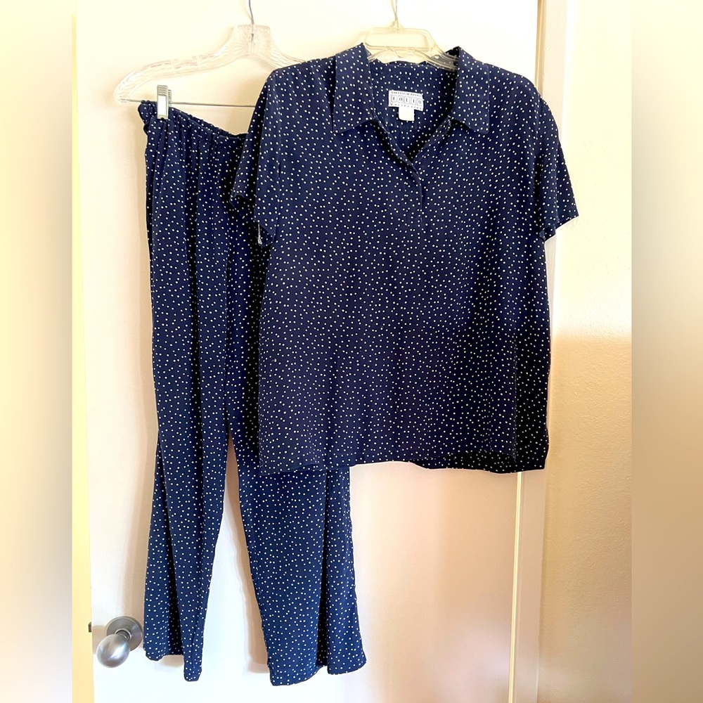 Women's Navy Polka Dot Pajama Set